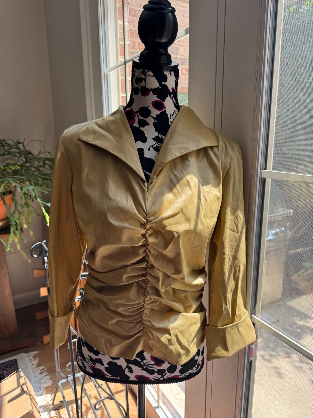 JS Boutique Rouched Gold Blouse